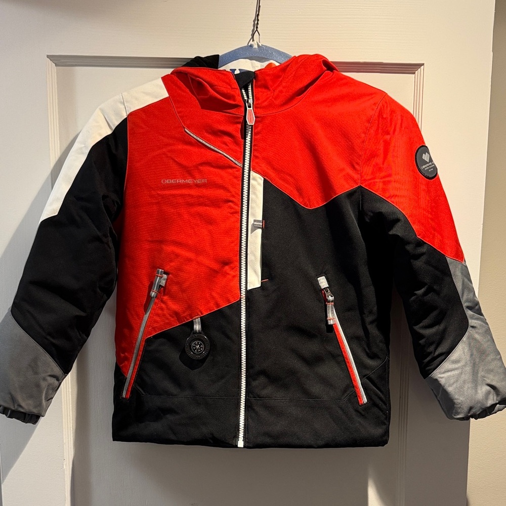 Obermeyer Kids Red and Black Puffer Ski Jacket